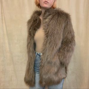 SOLD Sleek Faux Fur Coat